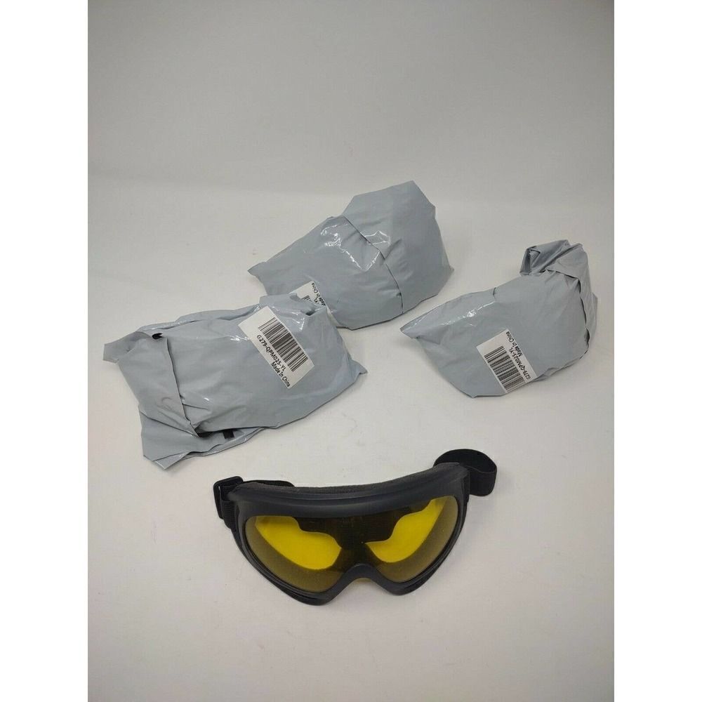 Yellow Tinted Outdoor Googles with vent and adjustable strap Ski Snowmobile Lot4